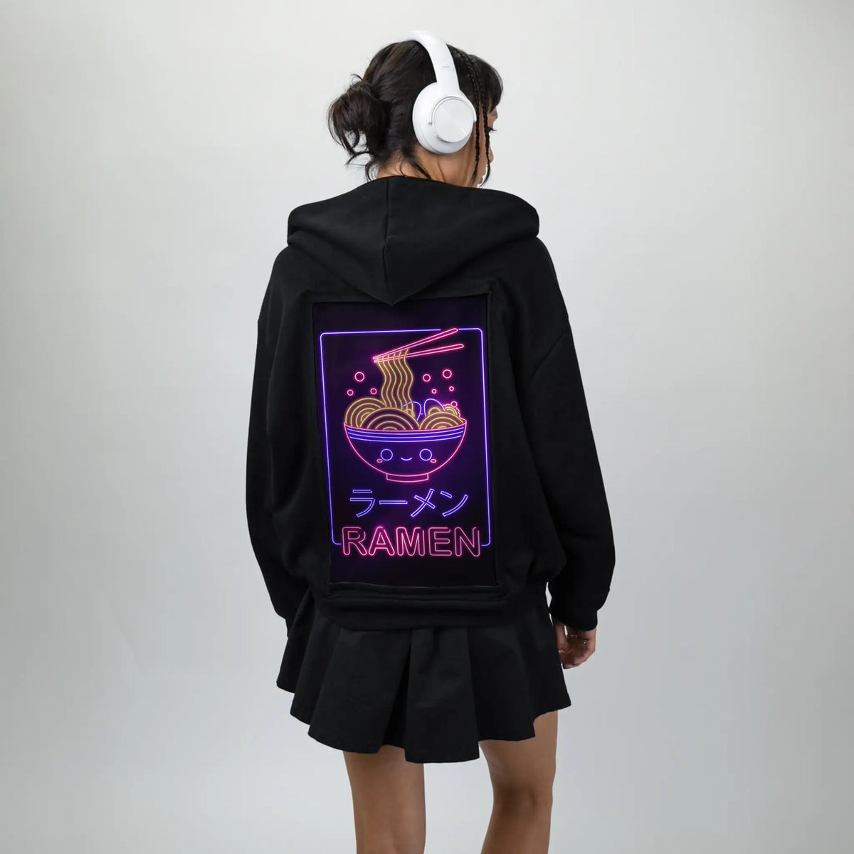 neonkawaiiramen patch on female essential zip hoodie in after hours