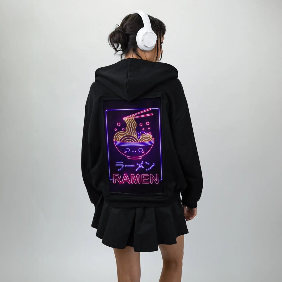 neonkawaiiramen patch on female essential zip hoodie in after hours