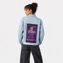 neonkawaiiramen patch on female og denim jacket in oceanside