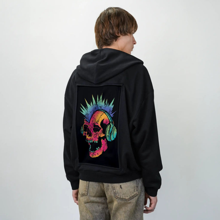 neonpunk patch on male essential zip hoodie in after hours