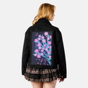 neonretrosakura patch on female atelier canvas jacket in nightfall