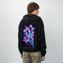 neonretrosakura patch on male essential zip hoodie in after hours