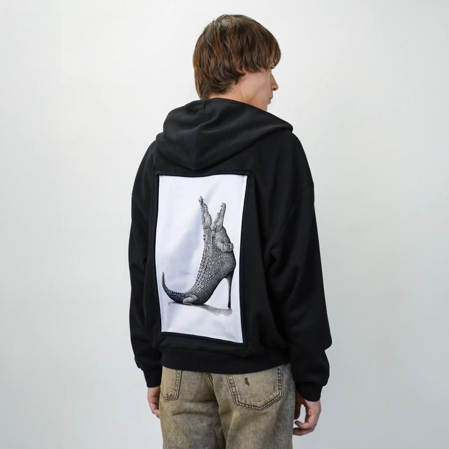 newcrocs patch on male essential zip hoodie in after hours