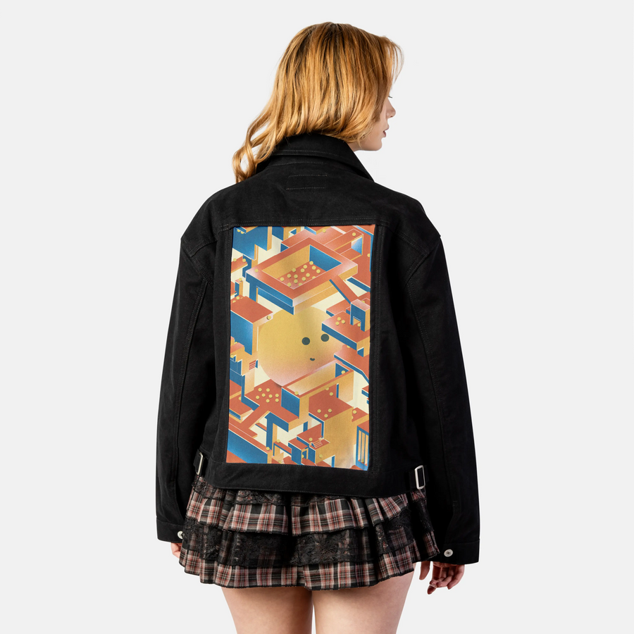 newperspectives patch on female atelier canvas jacket in nightfall