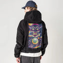 nightmare patch on male retro cord hoodie in onyx