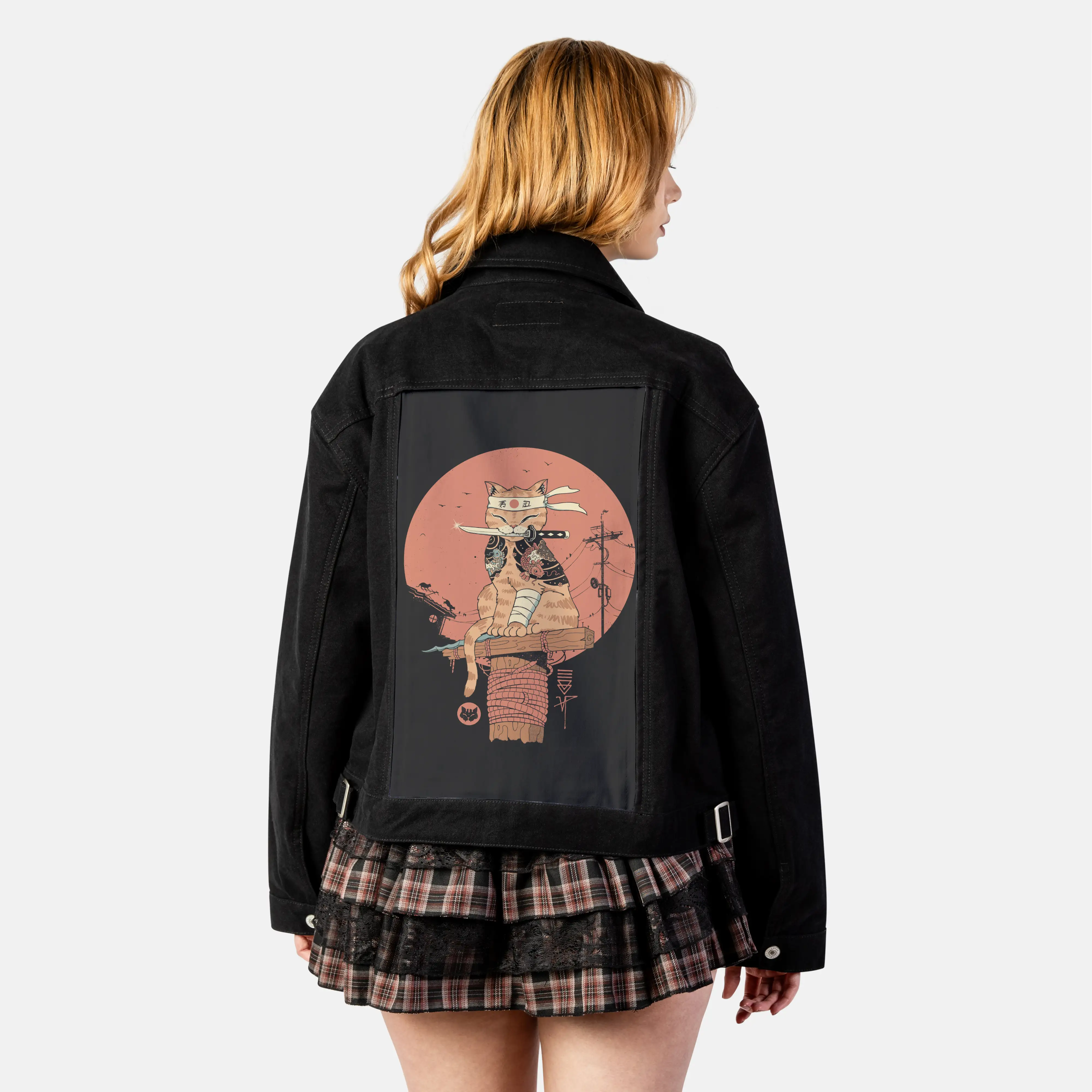 ninjameowster patch on female atelier canvas jacket in nightfall