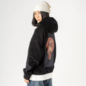 ninjameowster patch on female retro cord hoodie in onyx