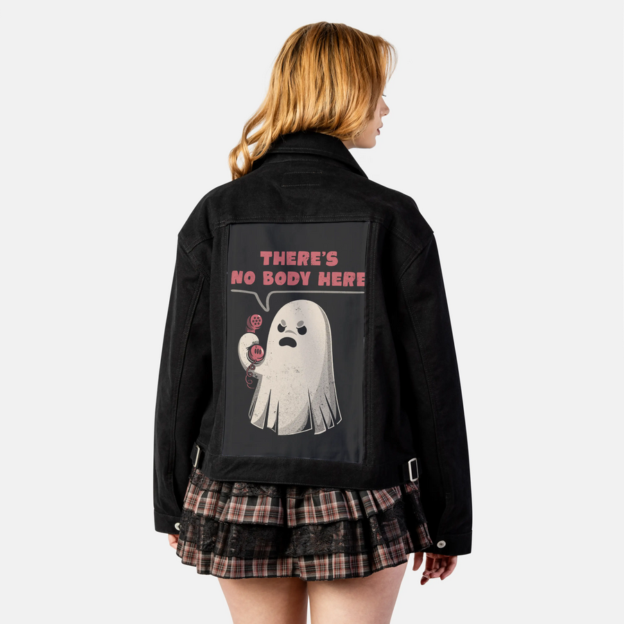 nobodyhere patch on female atelier canvas jacket in nightfall