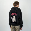 nobodyhere patch on male essential zip hoodie in after hours