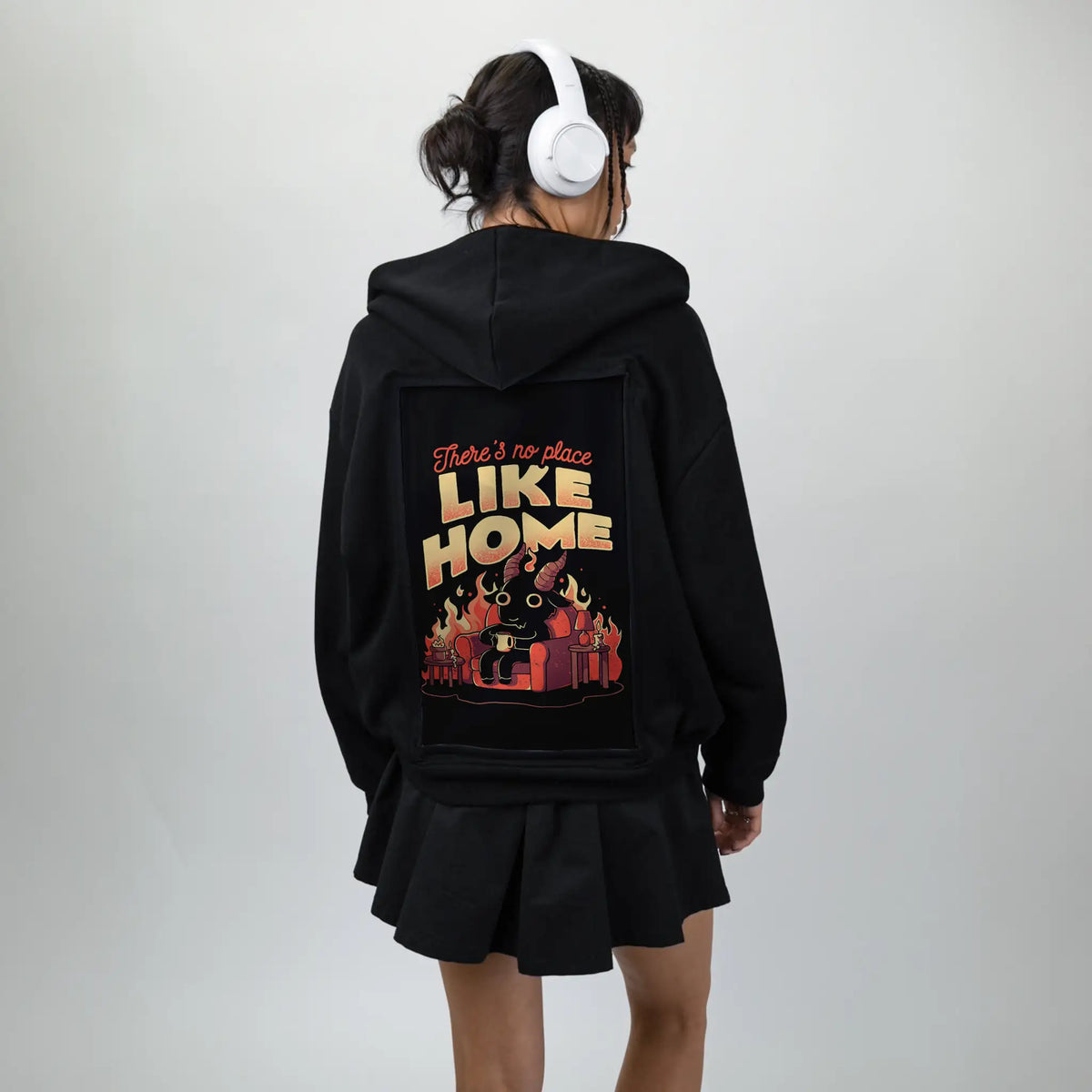 noplacelikehome patch on female essential zip hoodie in after hours