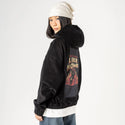 noplacelikehome patch on female retro cord hoodie in onyx