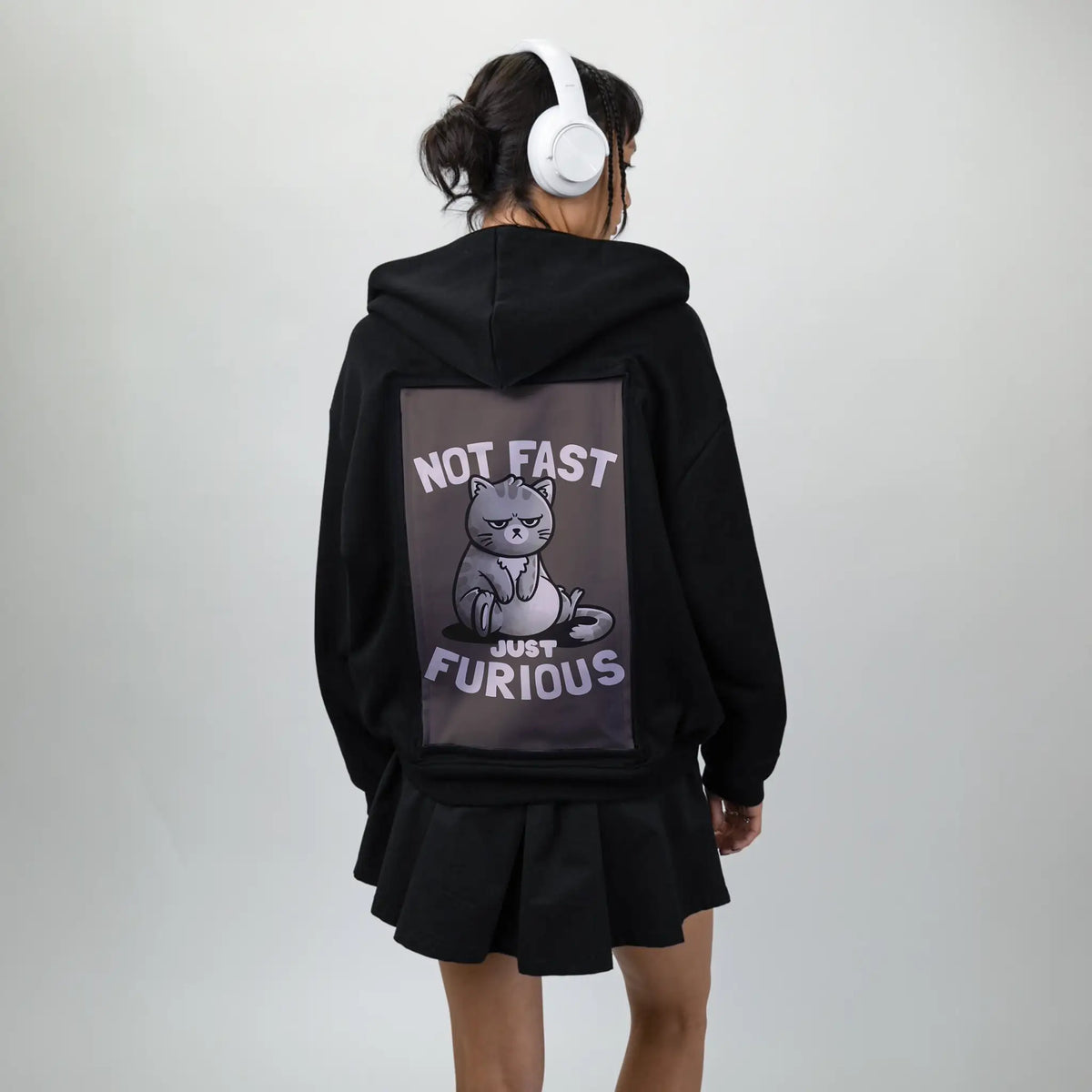 notfastjustfurious patch on female essential zip hoodie in after hours