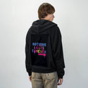 nothinglastsforever patch on male essential zip hoodie in after hours