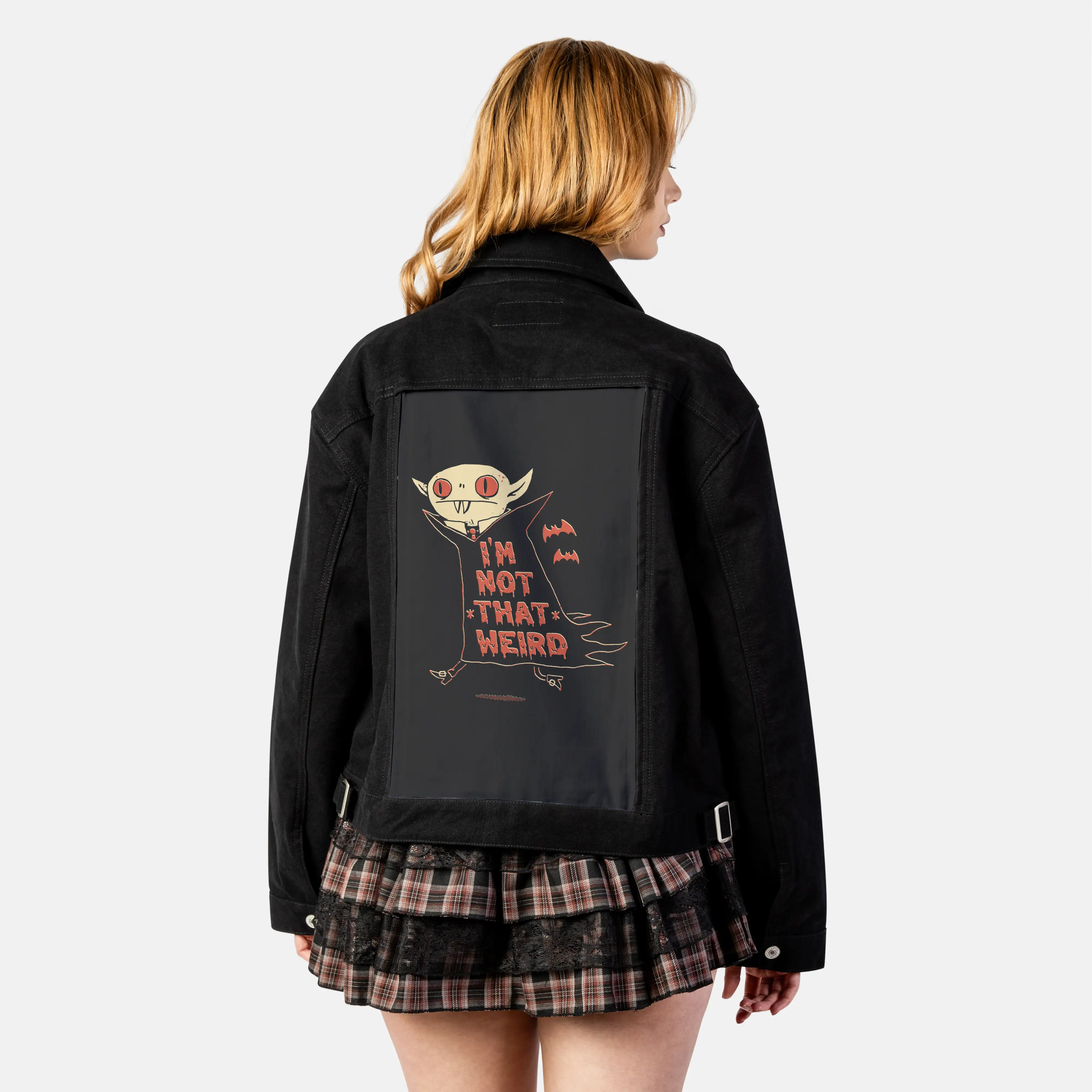 notthatweird patch on female atelier canvas jacket in nightfall