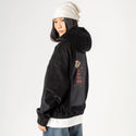 notthatweird patch on female retro cord hoodie in onyx