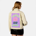nottoday patch on female atelier canvas jacket in tan