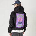 nottoday patch on male retro cord hoodie in onyx