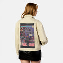 nystate patch on female atelier canvas jacket in tan