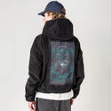 oblivion patch on male retro cord hoodie in onyx