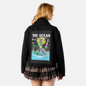 ocean patch on female atelier canvas jacket in nightfall