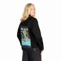 ocean patch on female og denim jacket in raven