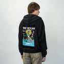 ocean patch on male essential zip hoodie in after hours
