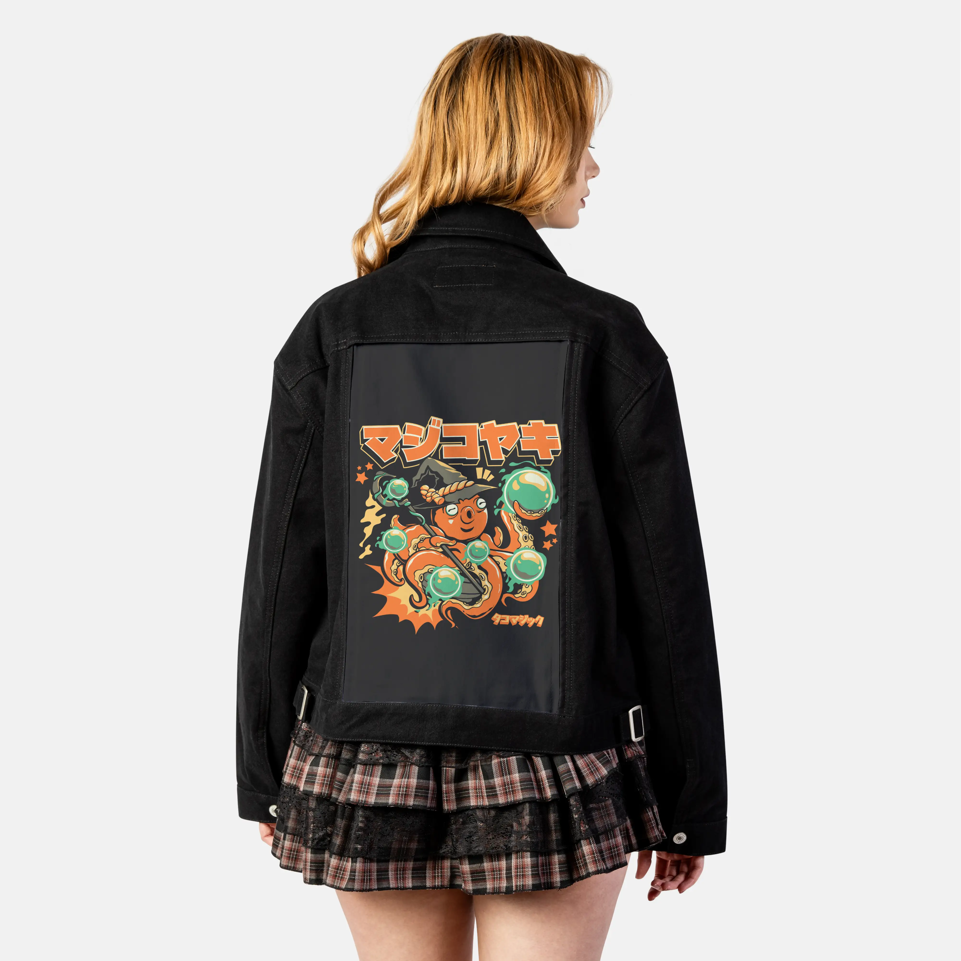 octowizard patch on female atelier canvas jacket in nightfall