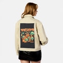 octowizard patch on female atelier canvas jacket in tan