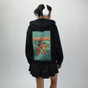 octowizard patch on female essential zip hoodie in after hours
