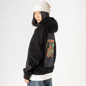 octowizard patch on female retro cord hoodie in onyx