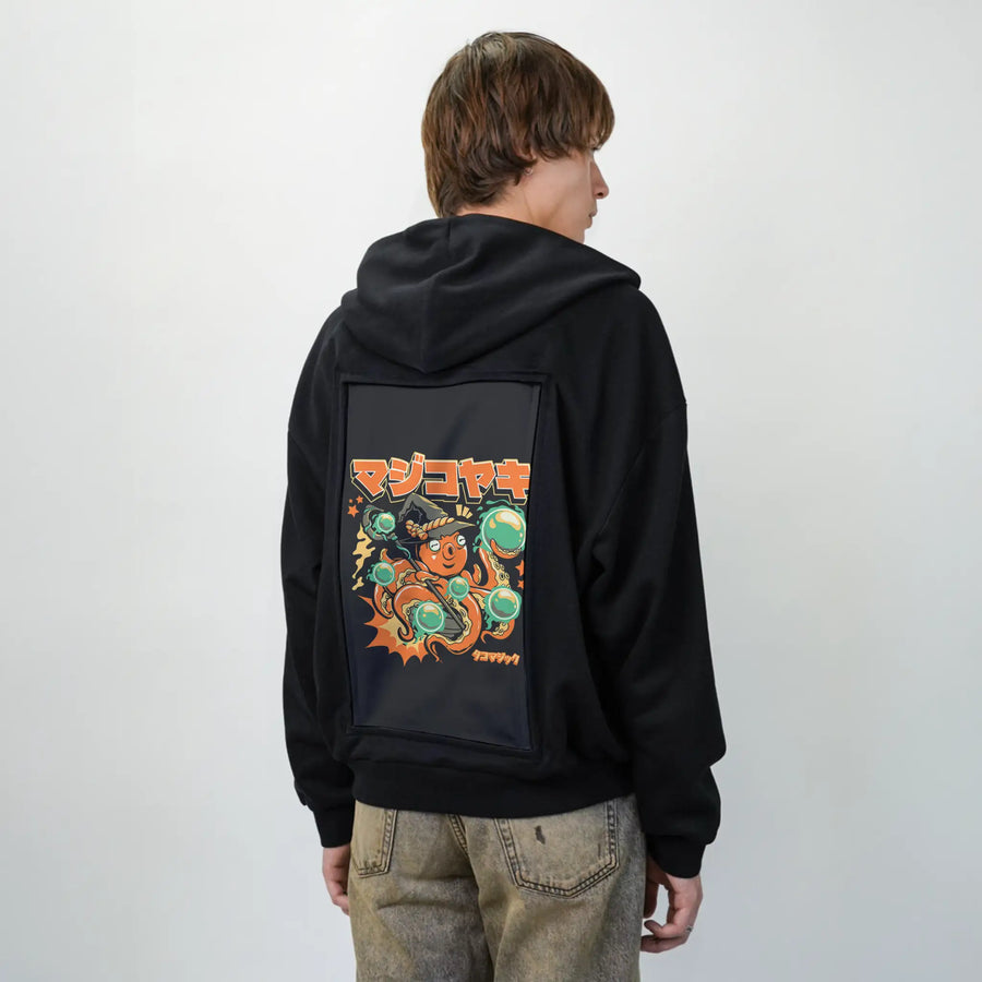 octowizard patch on male essential zip hoodie in after hours