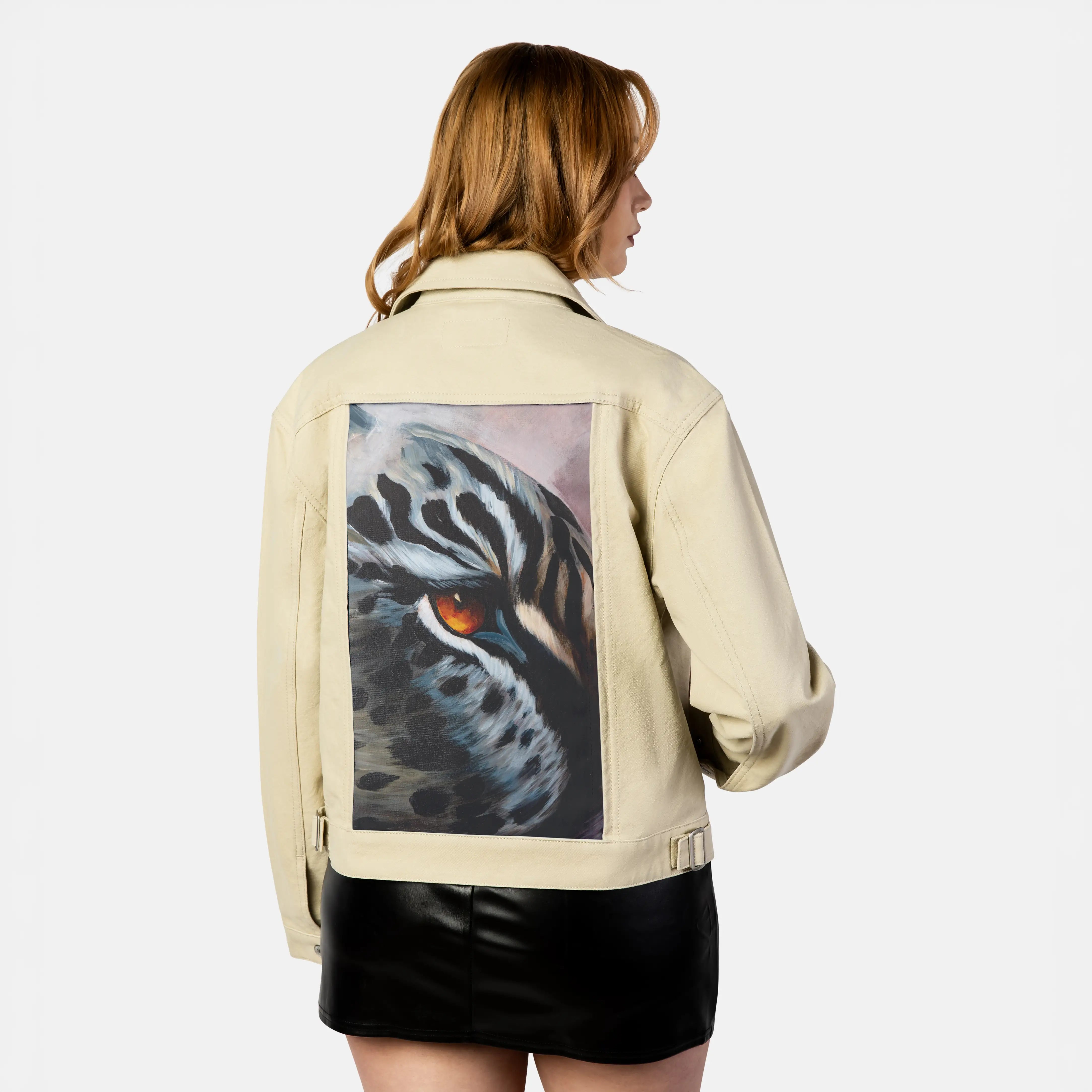ofthewild patch on female atelier canvas jacket in tan