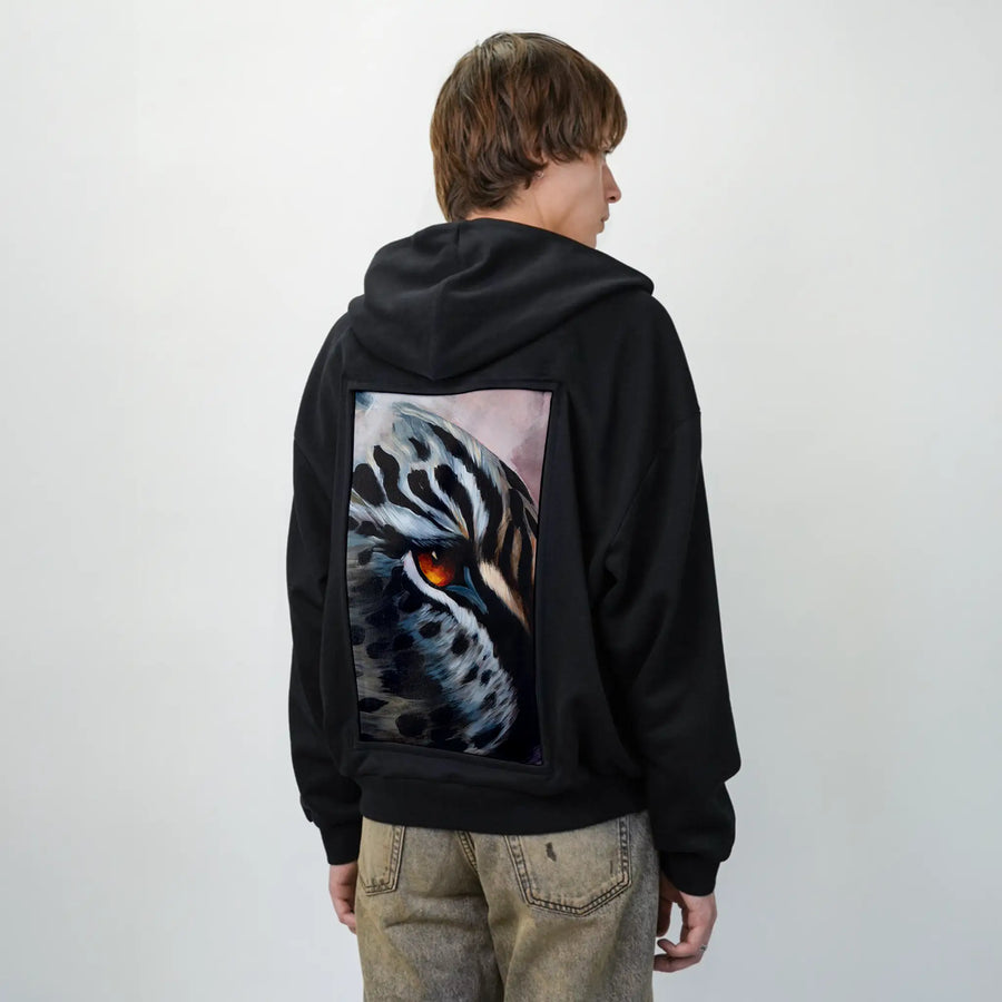 ofthewild patch on male essential zip hoodie in after hours