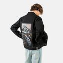 ofthewild patch on male og denim jacket in raven