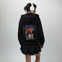 ohmygourd patch on female essential zip hoodie in after hours