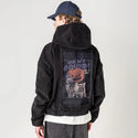 ohmygourd patch on male retro cord hoodie in onyx