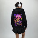 oishiburgergeisha patch on female essential zip hoodie in after hours