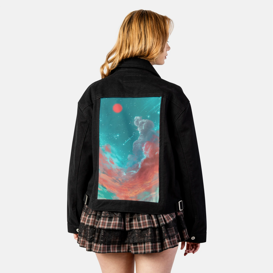 onceuponadream patch on female atelier canvas jacket in nightfall