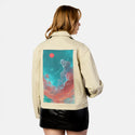 onceuponadream patch on female atelier canvas jacket in tan