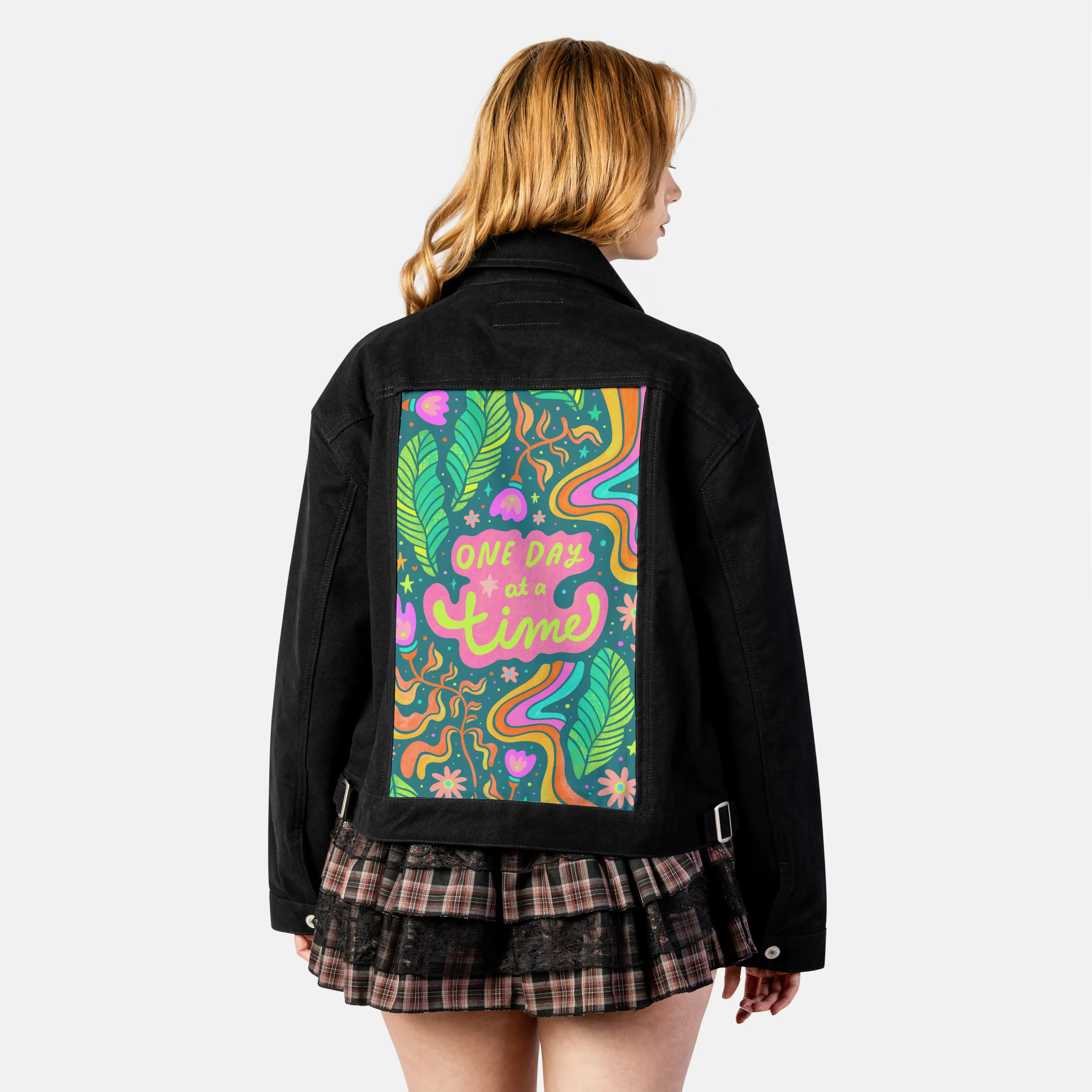 onedayatatime patch on female atelier canvas jacket in nightfall