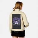 onemorecatritual patch on female atelier canvas jacket in tan