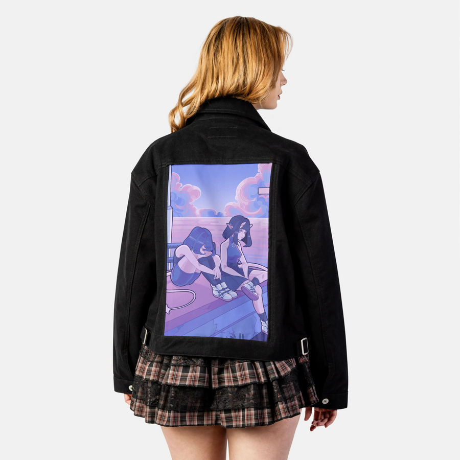 onemoretime patch on female atelier canvas jacket in nightfall