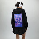 onemoretime patch on female essential zip hoodie in after hours
