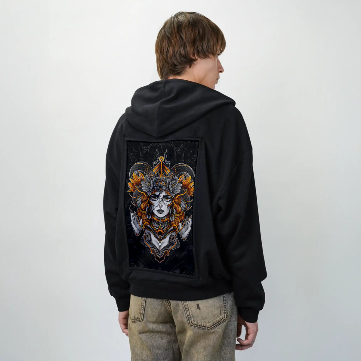 ophidia patch on male essential zip hoodie in after hours