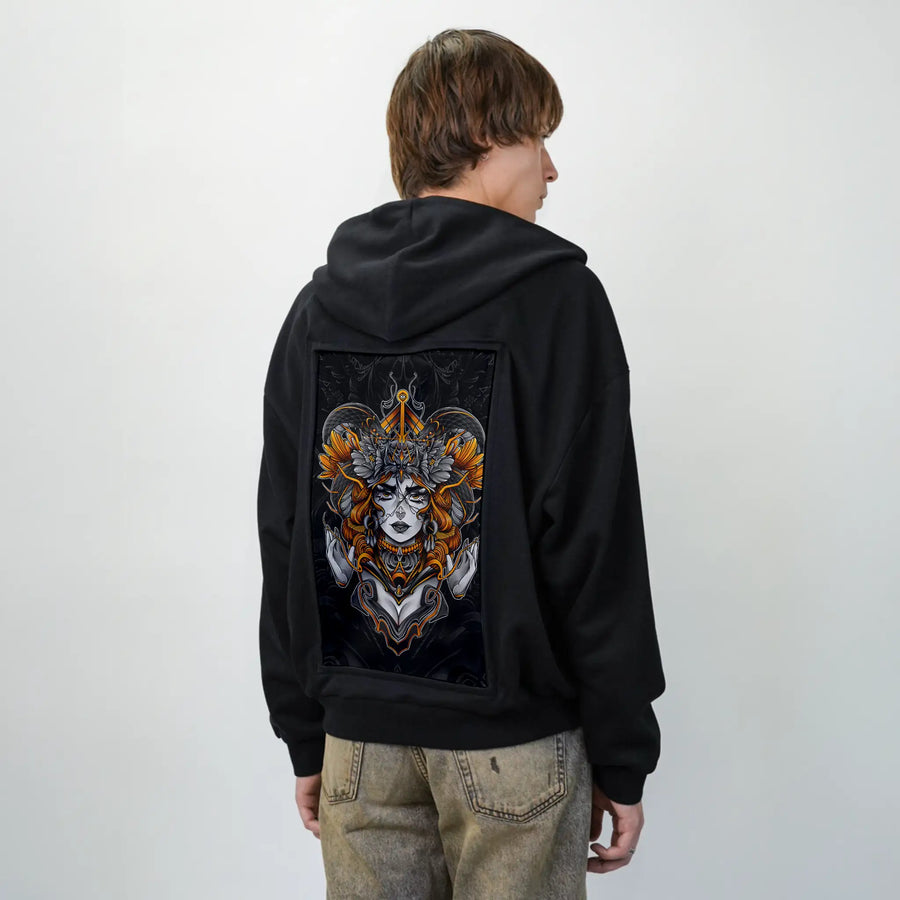 ophidia patch on male essential zip hoodie in after hours