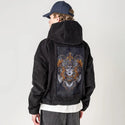 ophidia patch on male retro cord hoodie in onyx