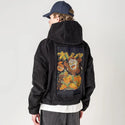 orangehenshin patch on male retro cord hoodie in onyx