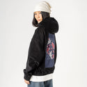 origamicrane patch on female retro cord hoodie in onyx