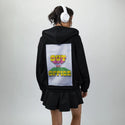 outofoffice patch on female essential zip hoodie in after hours