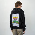 outofoffice patch on male essential zip hoodie in after hours
